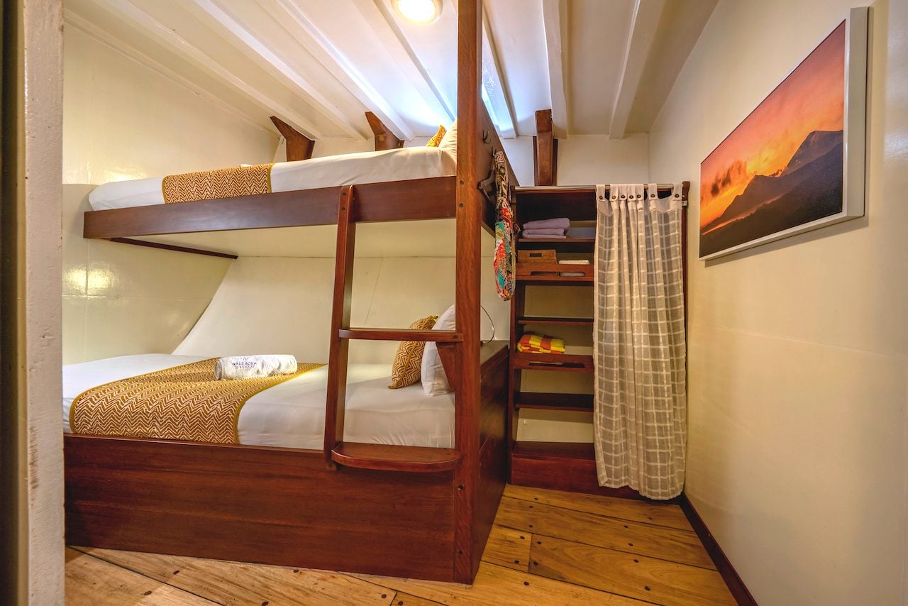 Twin Bunk Lower Deck cabin aboard MV Ambai liveaboard