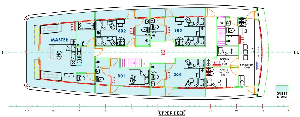 Upper Deck Twin/Double cabin aboard Neomi Cruise liveaboard