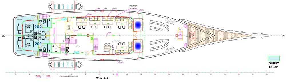 Middle Deck Twin/Double cabin aboard Neomi Cruise liveaboard